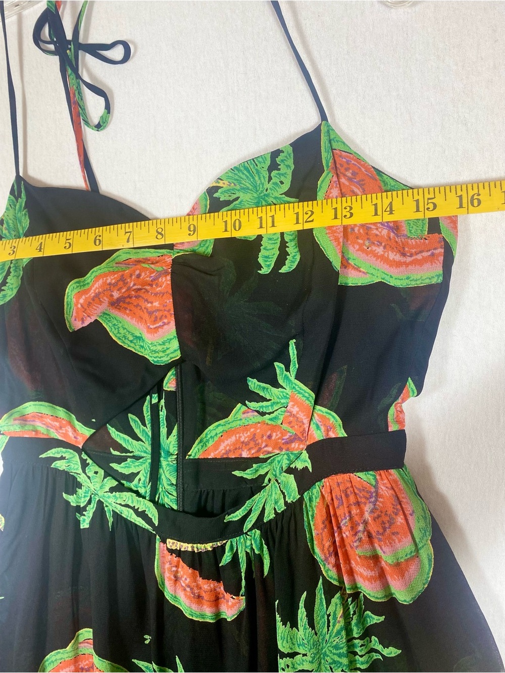 Reformation Addie Watermelon Print Cutout Midi Dress Sz 6 - Picture 13 of 14